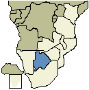 Map of Botswana's location in Africa
