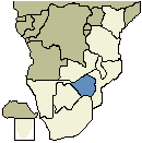 Map of Zimbabwe's location in Africa